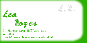 lea mozes business card